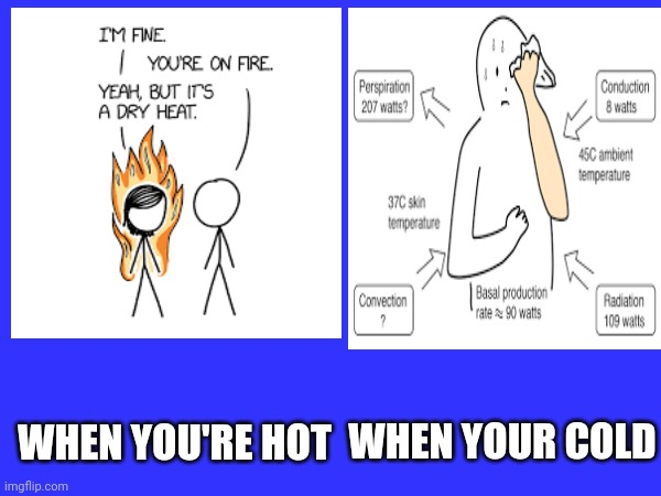 High Quality When you're hot and cold Blank Meme Template