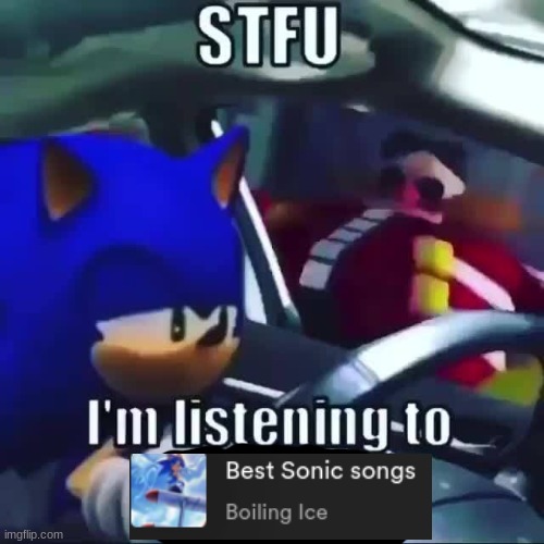the playlist aint complete yet lmaoaooao | image tagged in sonic stfu im listening to ___ | made w/ Imgflip meme maker
