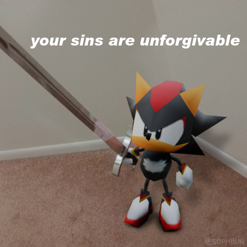 low poly shadow your sins are unforgivable Blank Meme Template