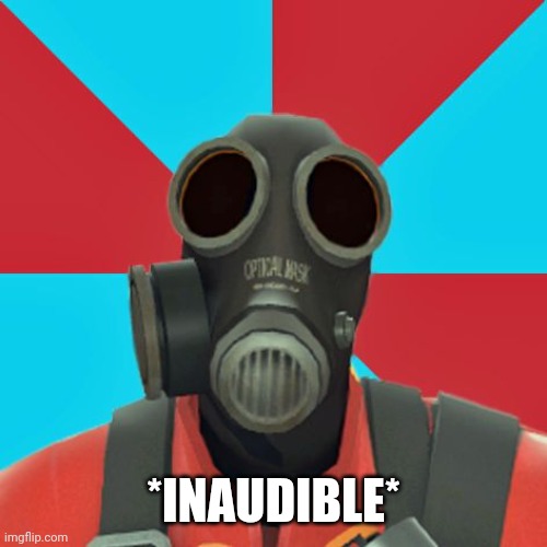 Paranoid Pyro | *INAUDIBLE* | image tagged in paranoid pyro | made w/ Imgflip meme maker