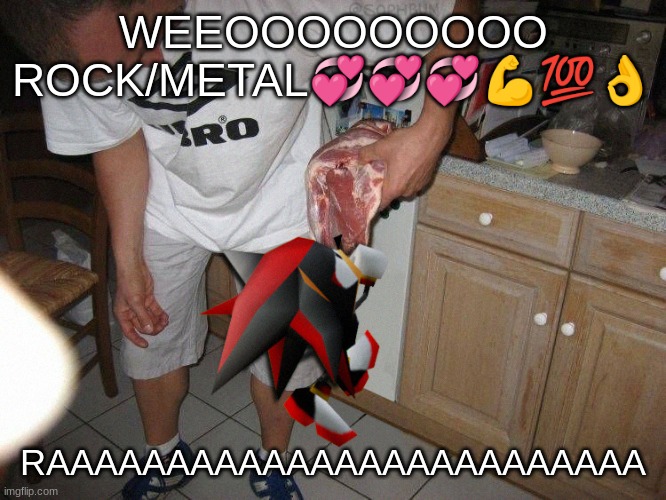 WeEEEE MUSIC IN GENERAL >>>>>>>> | WEEOOOOOOOOO ROCK/METAL💞💞💞💪💯👌; RAAAAAAAAAAAAAAAAAAAAAAAAA | image tagged in low poly shadow eat | made w/ Imgflip meme maker