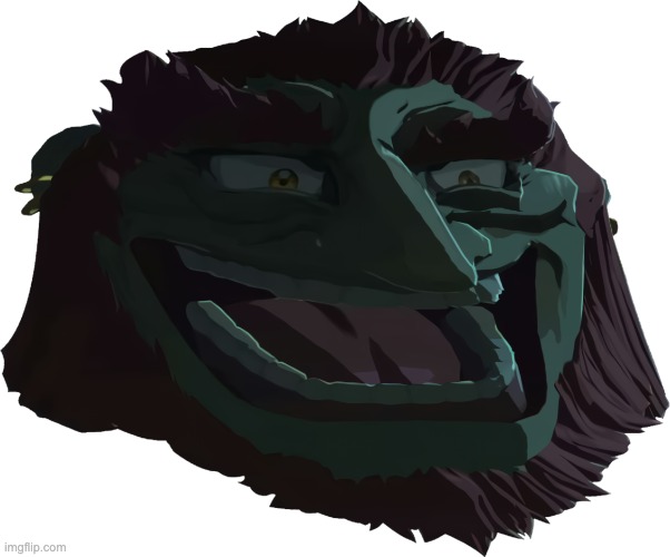 ganondorf troll face | image tagged in ganondorf,troll face,troll face colored,tears of the kingdom,not mine,painful | made w/ Imgflip meme maker