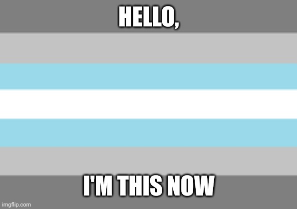 demiboy flag | HELLO, I'M THIS NOW | image tagged in demiboy flag | made w/ Imgflip meme maker