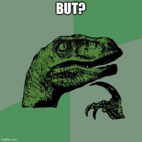 Philosoraptor Meme | BUT? | image tagged in memes,philosoraptor | made w/ Imgflip meme maker