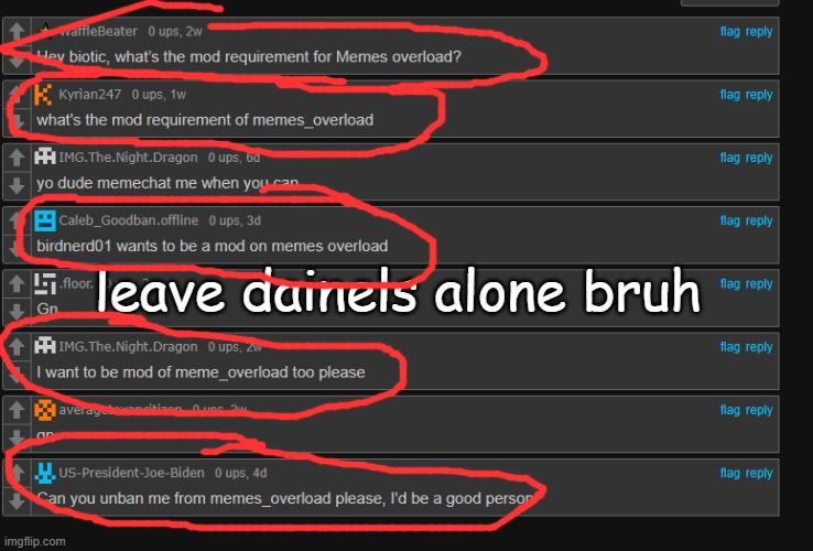 leave dainels alone bruh | made w/ Imgflip meme maker