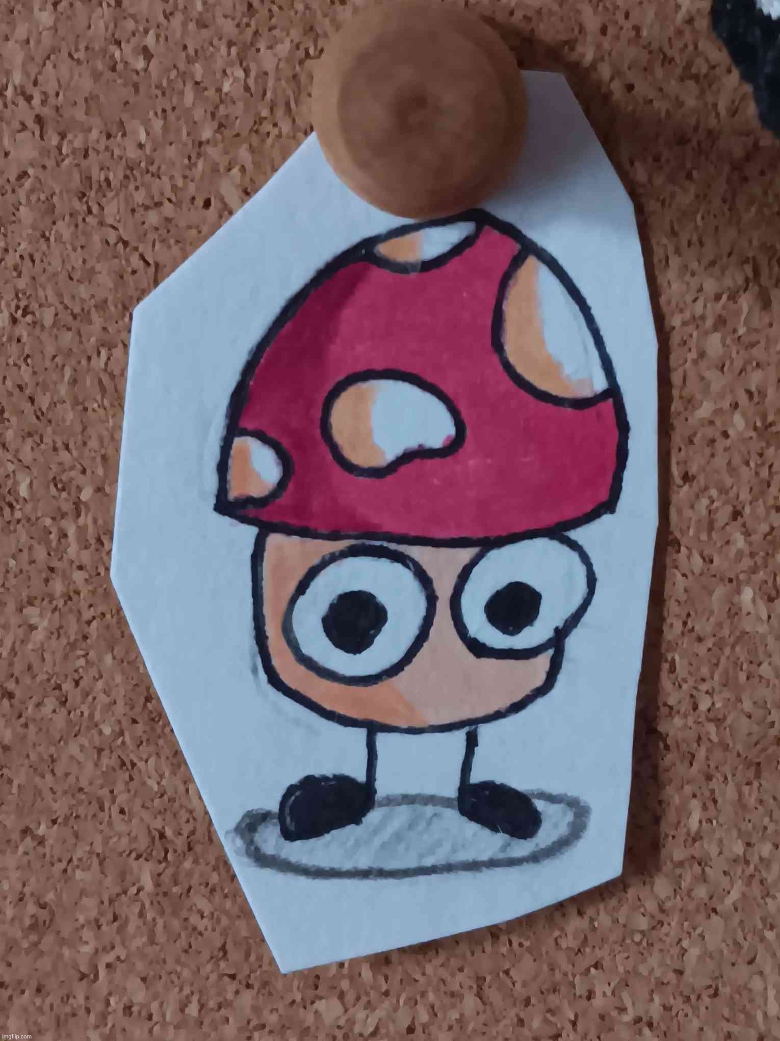 First time using my markers and color pencils drawing a cute mushroom alternative name DRUGS | made w/ Imgflip meme maker