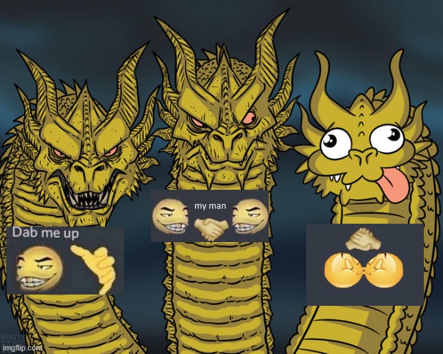 WHY | image tagged in three-headed dragon | made w/ Imgflip meme maker