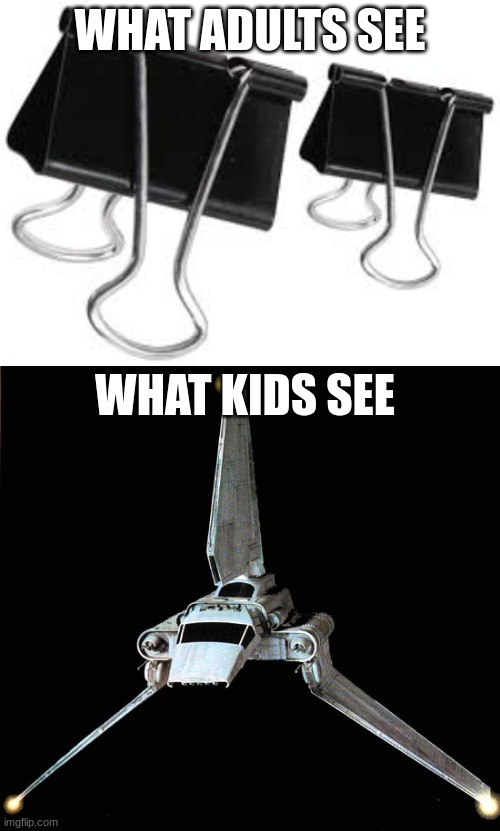 C'mon, don't tell me you never did this | WHAT ADULTS SEE; WHAT KIDS SEE | image tagged in star wars | made w/ Imgflip meme maker
