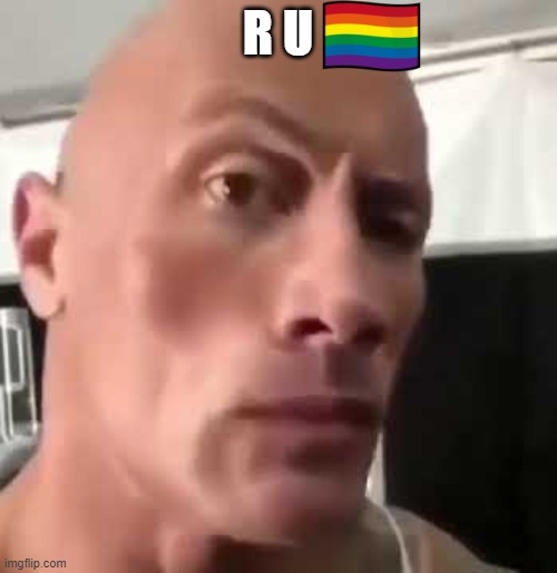 R U | image tagged in the rock eyebrows | made w/ Imgflip meme maker