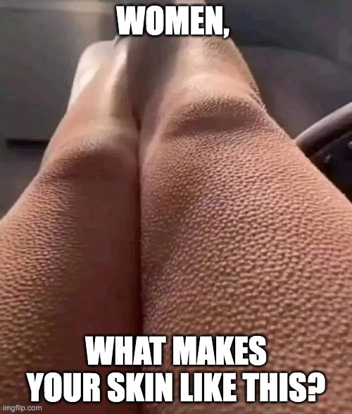 Skin | WOMEN, WHAT MAKES YOUR SKIN LIKE THIS? | image tagged in fun | made w/ Imgflip meme maker