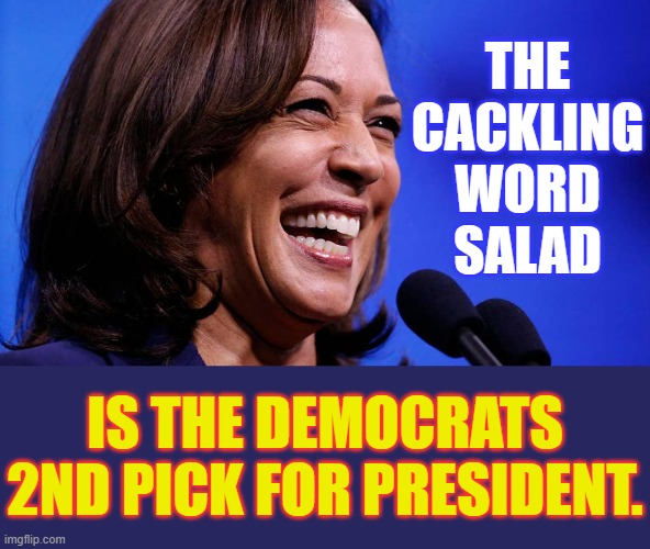 Can You Believe It? | THE CACKLING WORD SALAD; IS THE DEMOCRATS 2ND PICK FOR PRESIDENT. | image tagged in memes,politics,kamala harris,democrats,second,choice | made w/ Imgflip meme maker