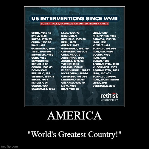 Whenever An Islamophobe SCUM Spams "Religion of Peace" Comment for the Trillionth Time, Reply Back With This Picture | AMERICA | "World's Greatest Country!" | image tagged in demotivationals,america,america is the great satan,we are number one,coup,bomb,PanIslamistPosting | made w/ Imgflip demotivational maker