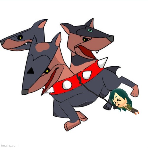 Yuko walking the Cerberus, Gone wrong. | made w/ Imgflip meme maker