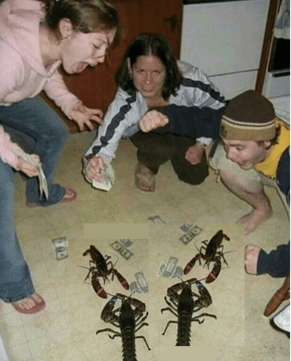 Lobster fight 4x Blank Meme Template