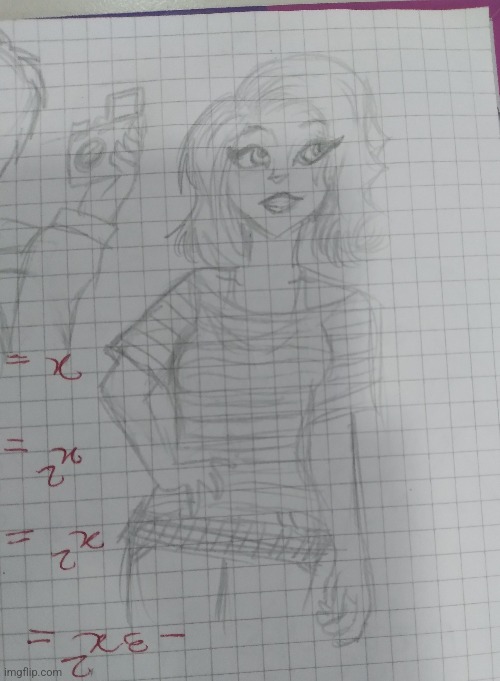 Gwen Stacy sketch from my math book XD | image tagged in drawing,drawings,spiderman,art,sketch | made w/ Imgflip meme maker