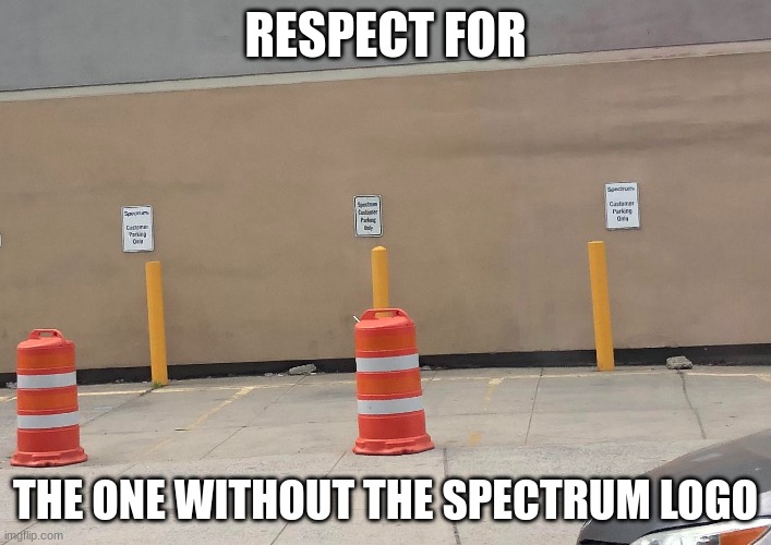 spectrum is wierd | RESPECT FOR; THE ONE WITHOUT THE SPECTRUM LOGO | image tagged in memes | made w/ Imgflip meme maker