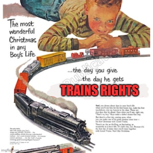 Trains | TRAINS RIGHTS | image tagged in trains,rights | made w/ Imgflip meme maker