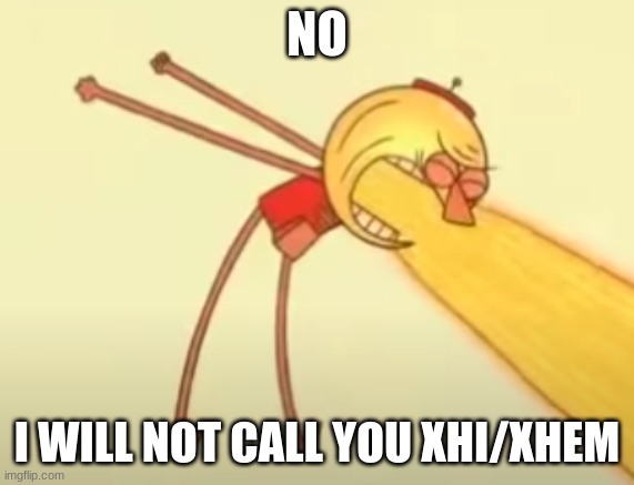 NO; I WILL NOT CALL YOU XHI/XHEM | made w/ Imgflip meme maker