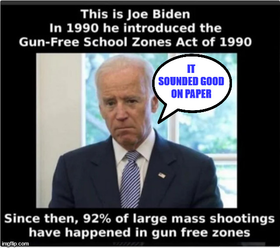 Another Joe Biden accomplishment... | IT SOUNDED GOOD ON PAPER | image tagged in dementia,joe biden,gun control | made w/ Imgflip meme maker