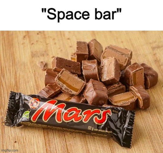 -_- | "Space bar" | made w/ Imgflip meme maker