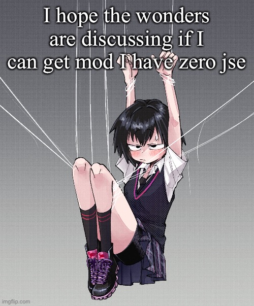 Stuck in a web | I hope the wonders are discussing if I can get mod I have zero idea | made w/ Imgflip meme maker