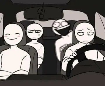 Friends in a car Blank Meme Template