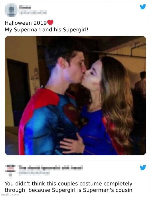 Superman and supergirl | image tagged in cursed | made w/ Imgflip meme maker