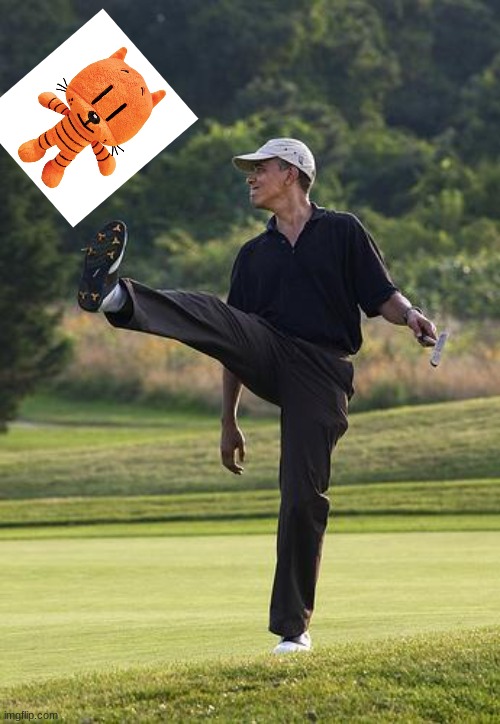 obama golfing punt | image tagged in obama golfing punt | made w/ Imgflip meme maker