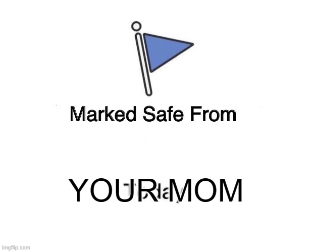 Marked Safe From Meme | YOUR MOM | image tagged in memes,marked safe from | made w/ Imgflip meme maker