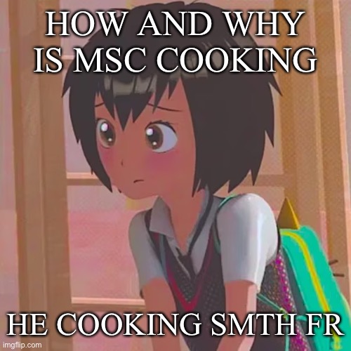 WHY DID YALL LET HIM COOK | HOW AND WHY IS MSC COOKING; HE COOKING SMTH FR | made w/ Imgflip meme maker