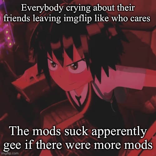 What babies | Everybody crying about their friends leaving imgflip like who cares; The mods suck apperently gee if there were more mods | made w/ Imgflip meme maker