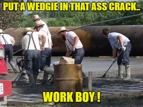 ARF 4 | PUT A WEDGIE IN THAT ASS CRACK.. WORK BOY ! | image tagged in arf 4 | made w/ Imgflip meme maker