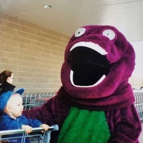 cursed barney | image tagged in cursed barney | made w/ Imgflip meme maker