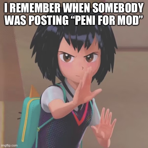 . | I REMEMBER WHEN SOMEBODY WAS POSTING “PENI FOR MOD” | made w/ Imgflip meme maker