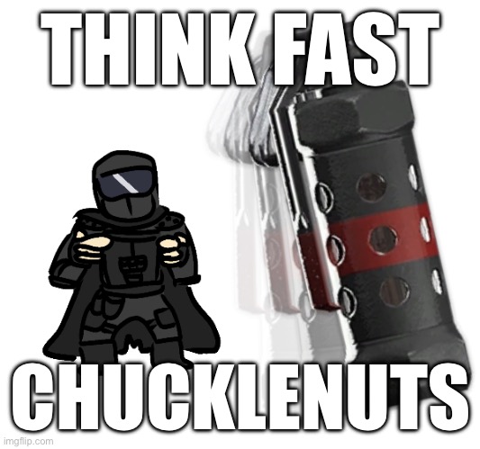 think fast chucklenuts | THINK FAST CHUCKLENUTS | image tagged in think fast chucklenuts | made w/ Imgflip meme maker