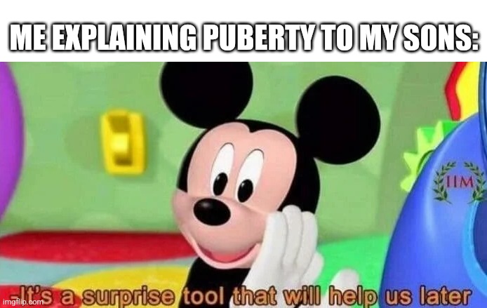 Surprise tool | ME EXPLAINING PUBERTY TO MY SONS: | image tagged in surprise tool | made w/ Imgflip meme maker
