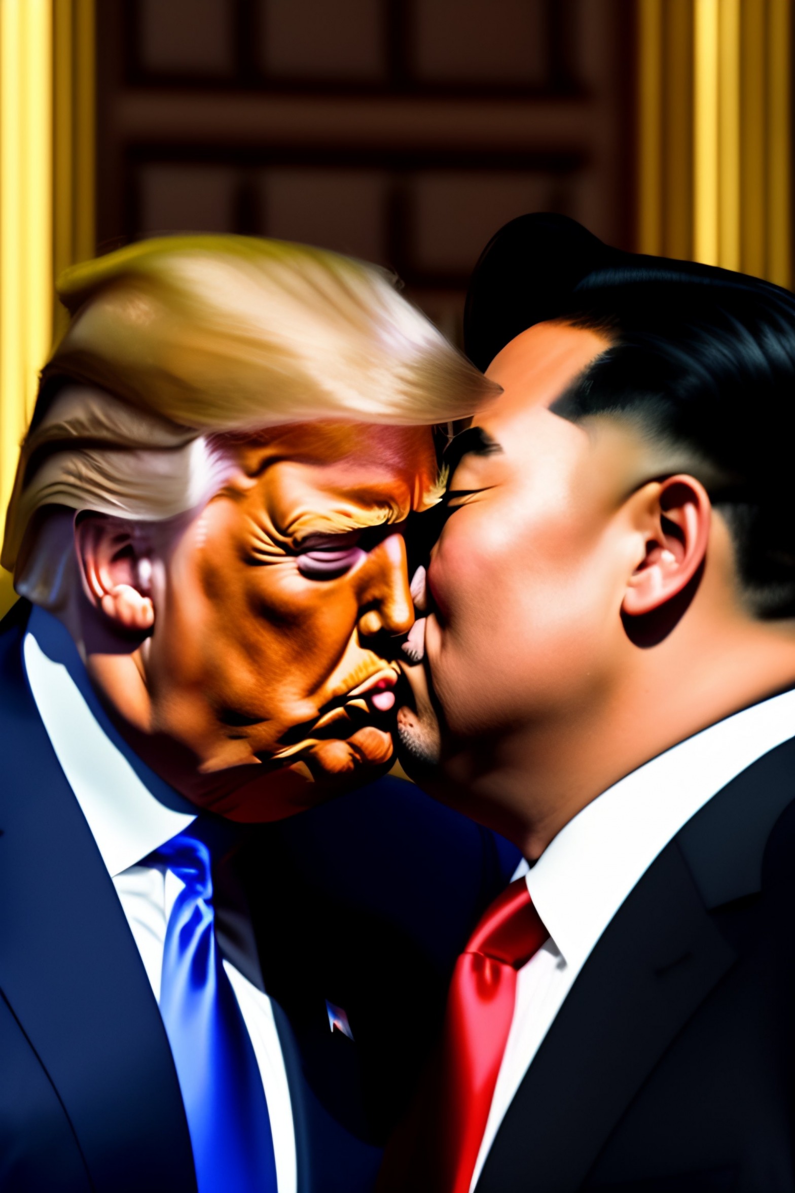 High Quality Trump wishes Kim Jong Un happy birthday. Yuck. Blank Meme Template
