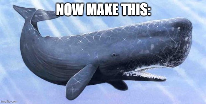 sperm whale | NOW MAKE THIS: | image tagged in sperm whale | made w/ Imgflip meme maker