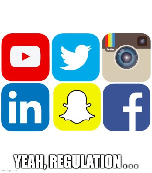 Social Media Icons | YEAH, REGULATION . . . | image tagged in social media icons | made w/ Imgflip meme maker