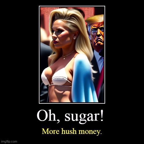 Ivanka! Is that you! | Oh, sugar! | More hush money. | image tagged in funny,demotivationals,trump,hush money,hookers | made w/ Imgflip demotivational maker