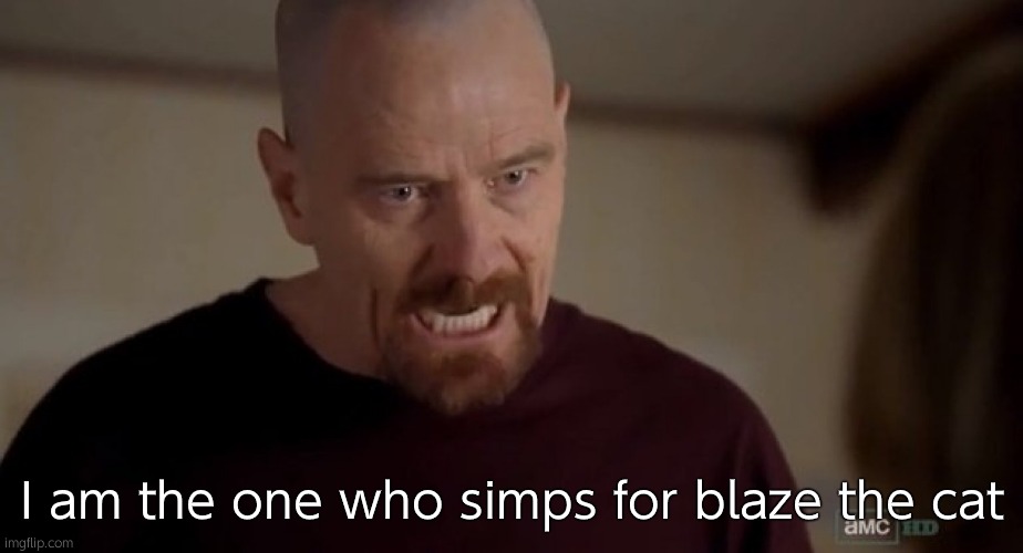 I am the one who knocks | I am the one who simps for blaze the cat | image tagged in i am the one who knocks | made w/ Imgflip meme maker