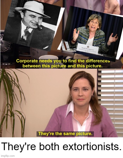 yep | They're both extortionists. | image tagged in memes,they're the same picture | made w/ Imgflip meme maker