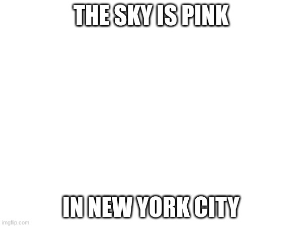 air quality | THE SKY IS PINK; IN NEW YORK CITY | image tagged in memes | made w/ Imgflip meme maker