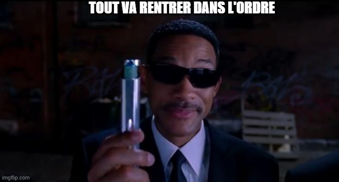 men in black meme | TOUT VA RENTRER DANS L'ORDRE | image tagged in men in black meme | made w/ Imgflip meme maker