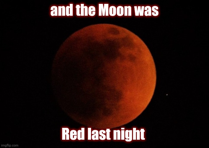 Red Moon | and the Moon was Red last night | image tagged in red moon | made w/ Imgflip meme maker