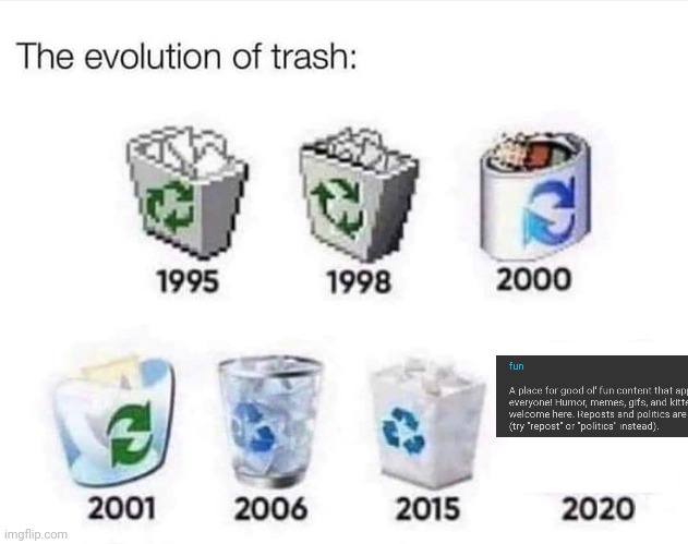 The evolution of trash | image tagged in the evolution of trash | made w/ Imgflip meme maker