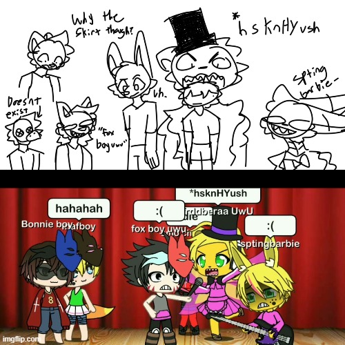 i hate gacha fnaf sometimes. i drew the reaction and found the gacha on google | image tagged in i hate gacha,anti gacha,fnaf gacha sucks,fnaf | made w/ Imgflip meme maker