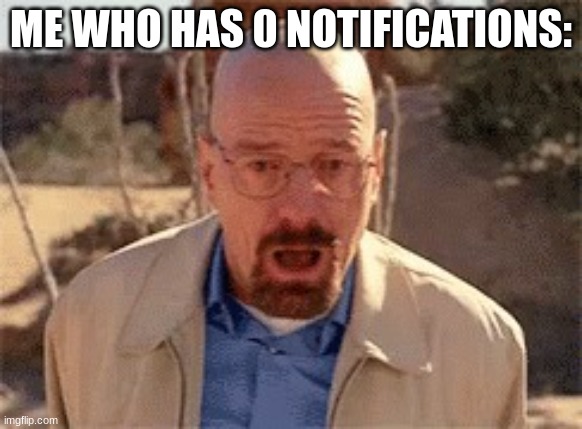 Walter White | ME WHO HAS 0 NOTIFICATIONS: | image tagged in walter white | made w/ Imgflip meme maker