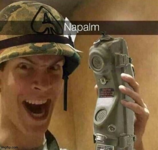 Napalm | image tagged in napalm | made w/ Imgflip meme maker