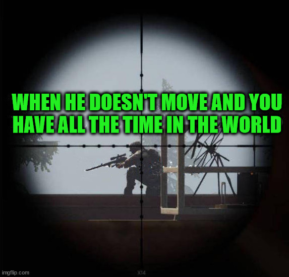 WHEN HE DOESN'T MOVE AND YOU
HAVE ALL THE TIME IN THE WORLD | image tagged in gaming | made w/ Imgflip meme maker
